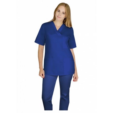 Set blue blouse and pants white