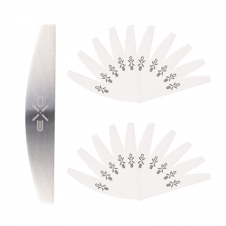 Nail file for metal crescent Base + removable files 100/180 grit 20 pcs
