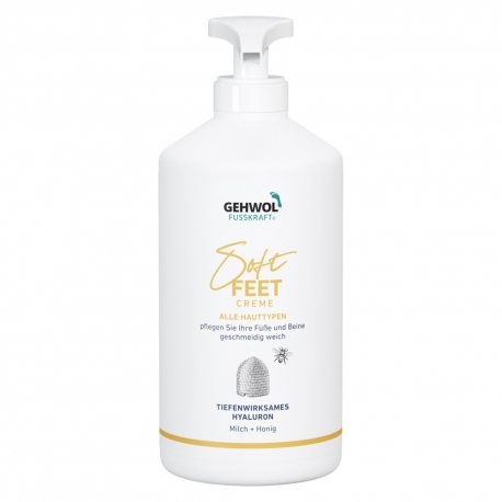 Pehme jalakreem hüaluroonhappe ja uureaga Gehwol Fusskraft Soft Feet Cream 500 ml